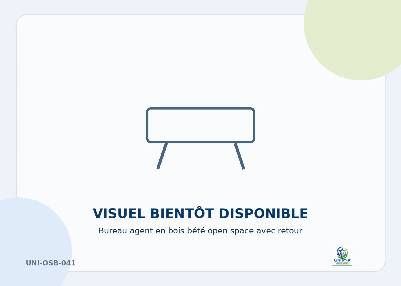 Bureau agent en bois bété open space avec retour